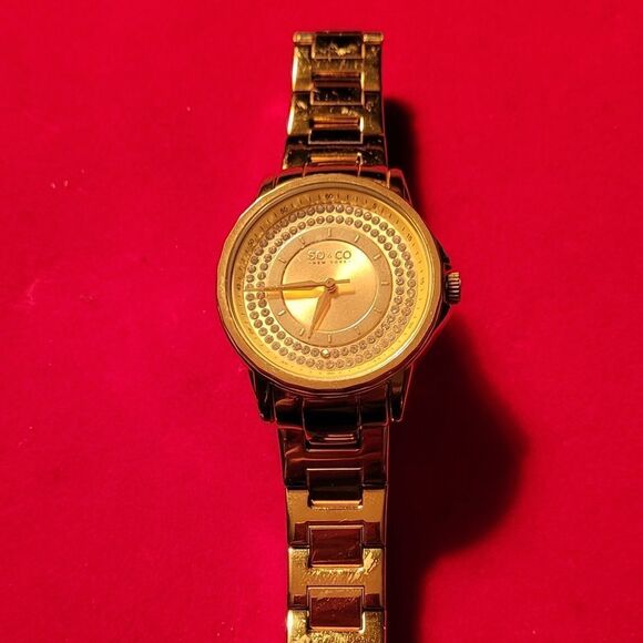 SO & CO ROSE GOLD LINK BRACELET WATCH - Picture 3 of 3